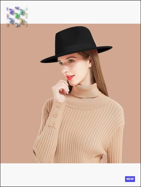 Wide Brim Fedora Hat Classic Panama Dress Hat Adjustable Felt for Wedding Party main image 7
